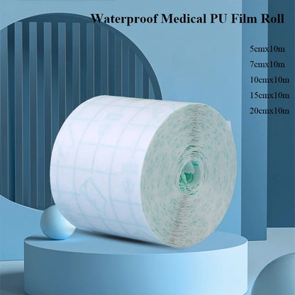 1Roll Waterproof Medical PU Film Tattoo Aftercare Film Repair Sticker Tube Plaster Wound Dressing Fixation Transparent Tape 10M