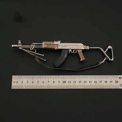 20cm PUBG Weapon Model Metal AK47 Gun Toy RPK Light Machine Gun Keychain Miniatures AKM Alloy Arms Military Equipment Gift