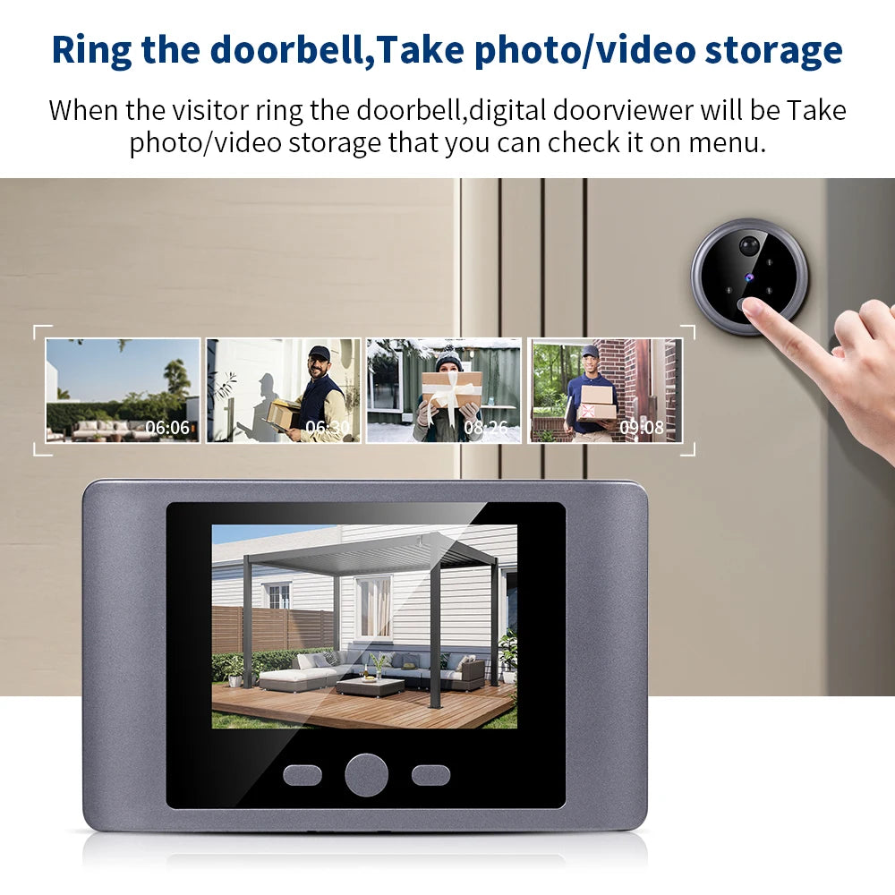 480P Wireless House Doorbells Security Home Video Eye Digital door peepholes with Camera Support Video &Photo Record