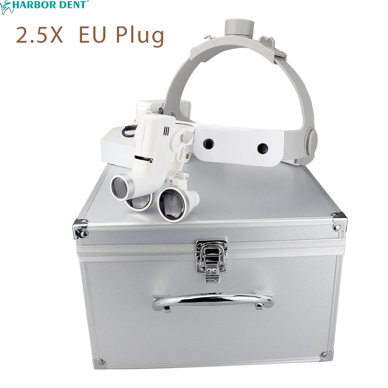 Dental 2.5X 3.5X Loupe With Mental Box 5W Adjustable Spotlight Head Mounted Magnifying Glass Dentistry Headlight