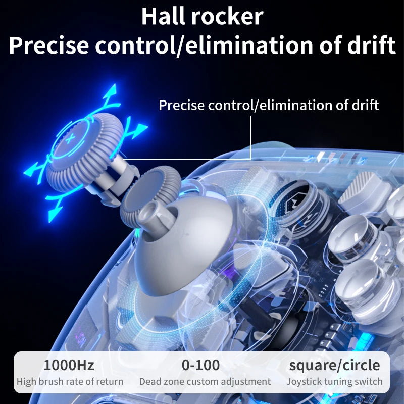 Aolion K10 RGB Wireless Gaming Controller With Charging Dock Gamepad Hall Effect Joystick Trigger For Nintend Switch/PC/Phone