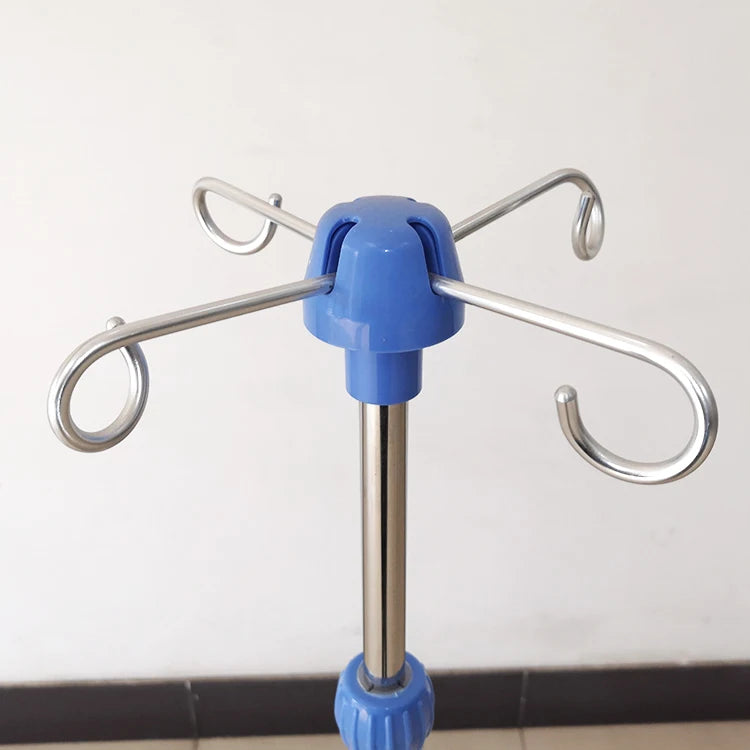EUR PET Top Quality Medical Stand Rack Height Adjustable Stainless Iv  Pole With Solid Metal Base
