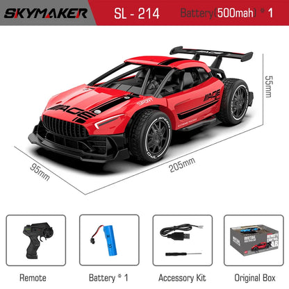 RC Metal Car Toys 1/24 2.4G High Speed Remote Control Mini Scale Model Vehicle Electric Metal RC Car Toys for Boys Children Gift