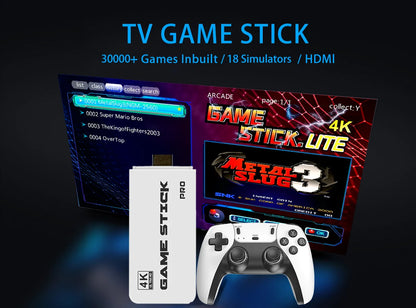 M8 4K Pro Game Stick Mini TV Handheld Game Console Wireless Gamepads Video Game 20000+ Retro HD Output Two-player for PS1 Etc