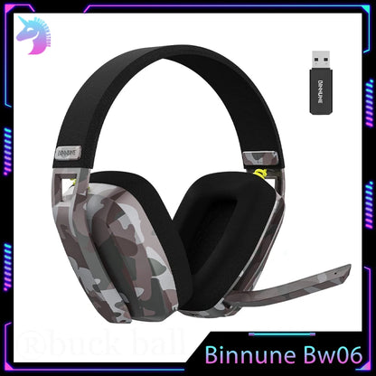 Binnune Bw06 2.4ghz Headphone Wireless Bluetooth Gaming With Mic Lightweight Headsets With Microphone For Ps5 Ps4 Pc Playstation