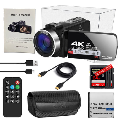 4k Digital Cameras Professional Camcorder for Vlog Video Camera WiFi 48MP Youtube Camera 18X Digital Zoom Camera Digital Webcam