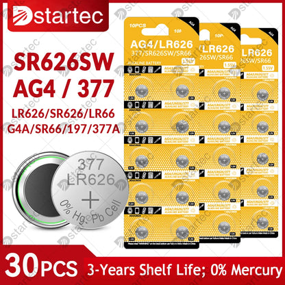 1.55V LR626 AG4 377A 377 177 376 SR66 626A L626 Button Batteries For Watch Toys Remote SR626SW AG 4 Cell Coin Alkaline Battery