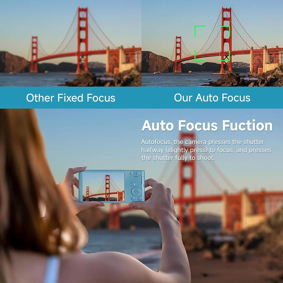 Digital Camera HD 1080P 44MP Digital Camera for Kids Video Camera 16X Digital Zoom Compact Point and Shoot Camera Portable