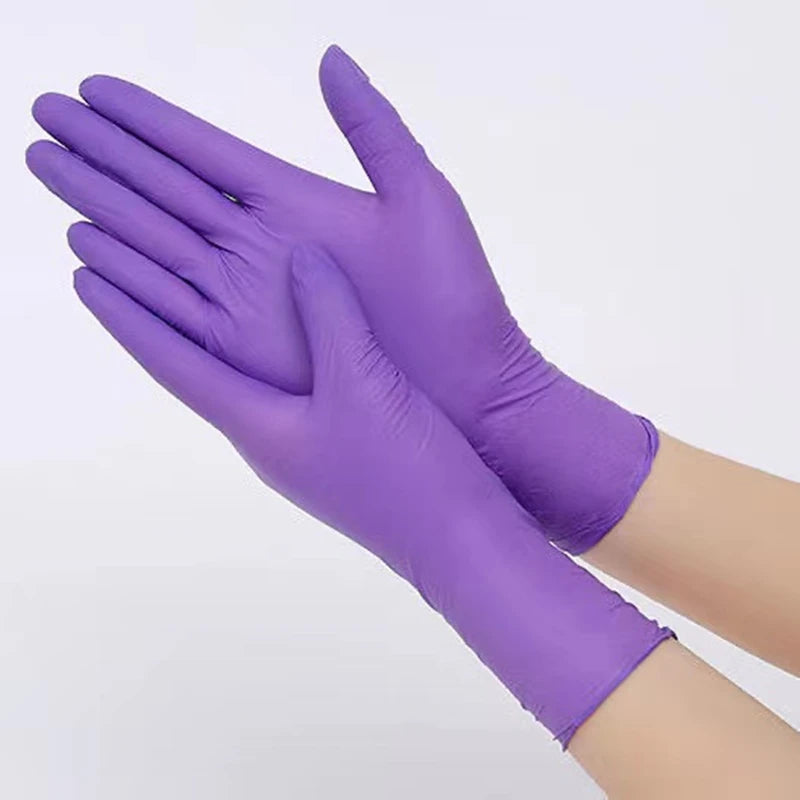 50/100PCS Purple Nitrile Gloves Latex Free Disposable Gloves for Cleaning Mechanic Work Kitchen Dishwashing Garden Beauty Tattoo