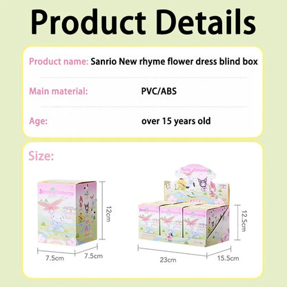 MINISO Sanrio Blind Box New rhyme flower dress Series Ornament Mystery Box Children's Day Christmas gift Toy Genuine Products