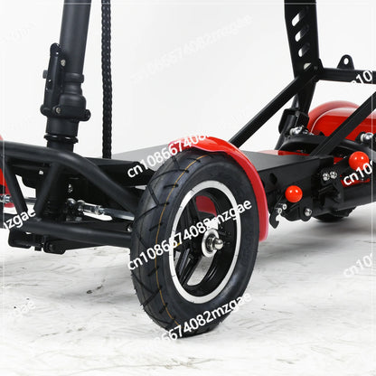 New Style Travel Wheelchair Dual Motor Adult Folding Mobility 4 Wheels Electric Scooters Bike with Seat