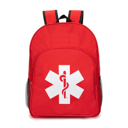Red Emergency Bag First Aid Backpack Empty Medical Bag Treatment First Responder Trauma Bag for Preschool Child Care Center