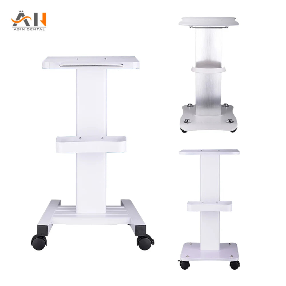 Medical Trolley Mobile Shelf Table Dental Unit Portable Cart with Swivel Brake Wheels and Socket for Dental Clinic Dentist Tools