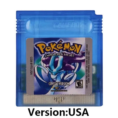 GBC 16-bit Game Video Game Cartridge Console Card Pokemon Red Blue Crystal Golden Green Silver Yellow with Multi-language