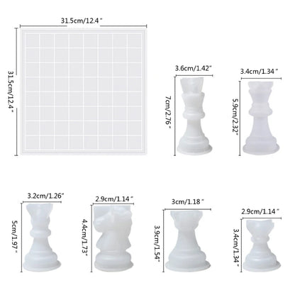 DIY 3D International Chess Piece Silicone Molds Chess Shaped Chocolates Candy Epoxy Resin Casting Mould Family Party Board Game