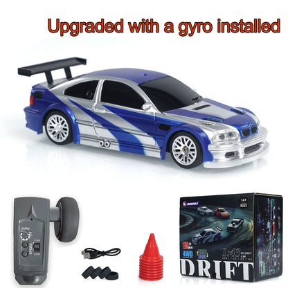Upgrade Gyro Mini Toys 4WD 1/43 RC Speed Car RTR 2.4G Radio Control Racing Drifting Car Four-wheel Drive High Speed Model Gifts