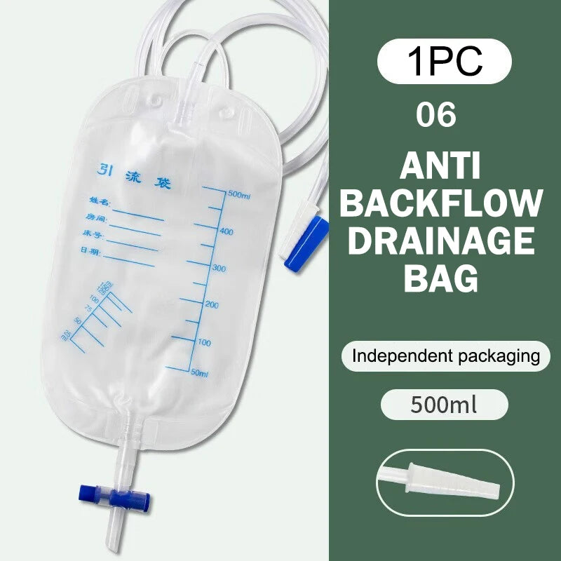 External Disposable Sterile Urine Bag PVC Storage Urinary Drainage Sack Pee Collection Bags With Cross Valve Catheter