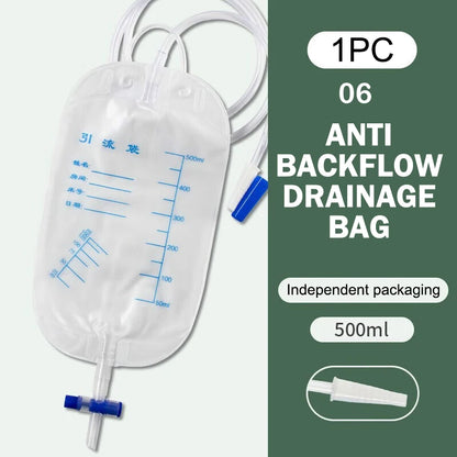 External Disposable Sterile Urine Bag PVC Storage Urinary Drainage Sack Pee Collection Bags With Cross Valve Catheter