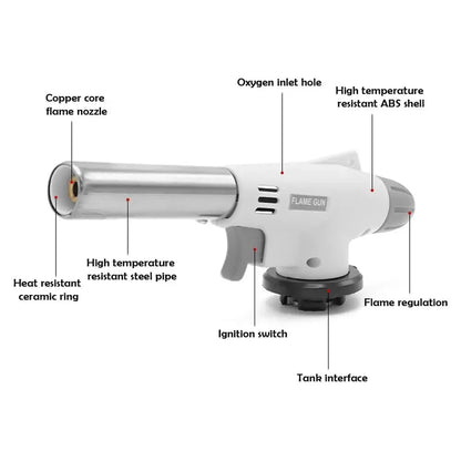 Outdoor Camping Gas Burner Adjustable Flame Gas Lighters Flame Gas Torch Flame Gun Blow for BBQ Camping Cooking